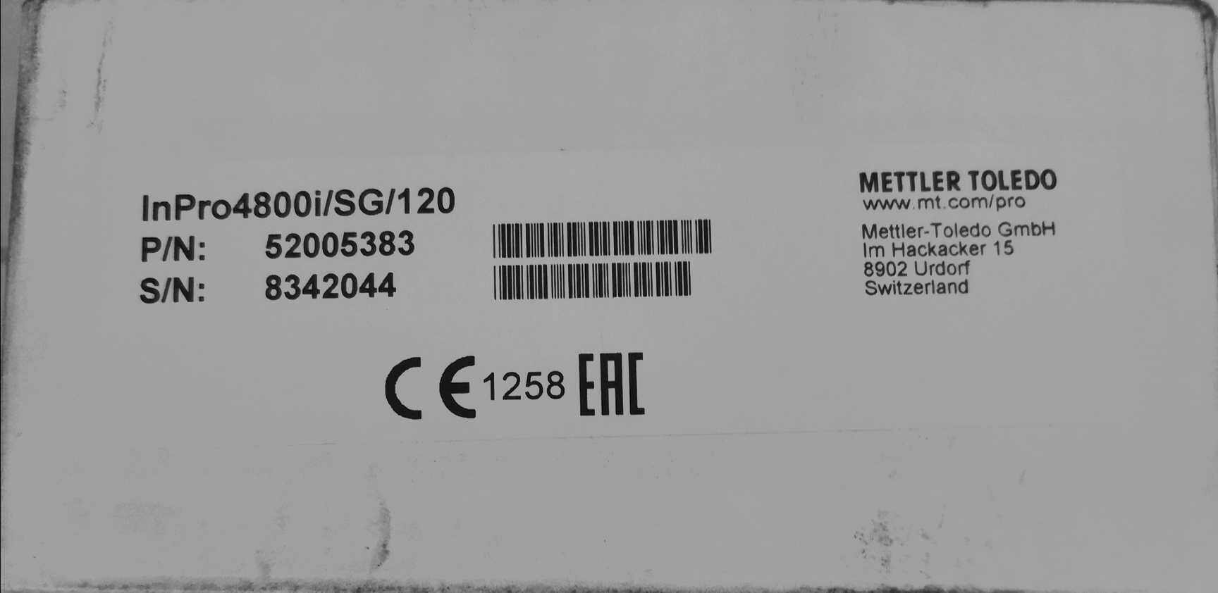 Brand new original dress Mettler Lido PH Electrode 52005383 inpro4800i SG 120
