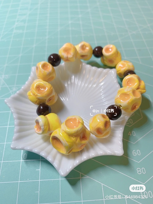 Stone Clay Diy｜Popcorn Bracelet Xiaohongshu Sweet and Cute Gift for Girls, Best Friends, and Couples