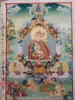 Tibetan hand-painted Thangka Lotus master practice Bodhisattva Fine gold, silver and minerals to protect peace, seek wealth, transport and fight evil