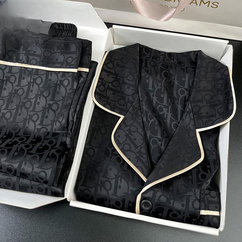 Victoria Summer Black Mulberry Silk Pajamas for Men, Spring and Autumn Long-Sleeved Men's Silk High-End Loungewear