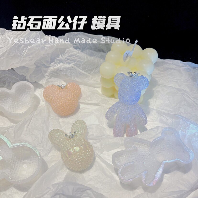 Yesbear Big Bear Handmade Diamond Face Doll Diamond Bear Diamond Rabbit Diamond Mickey DIY Epoxy Mold