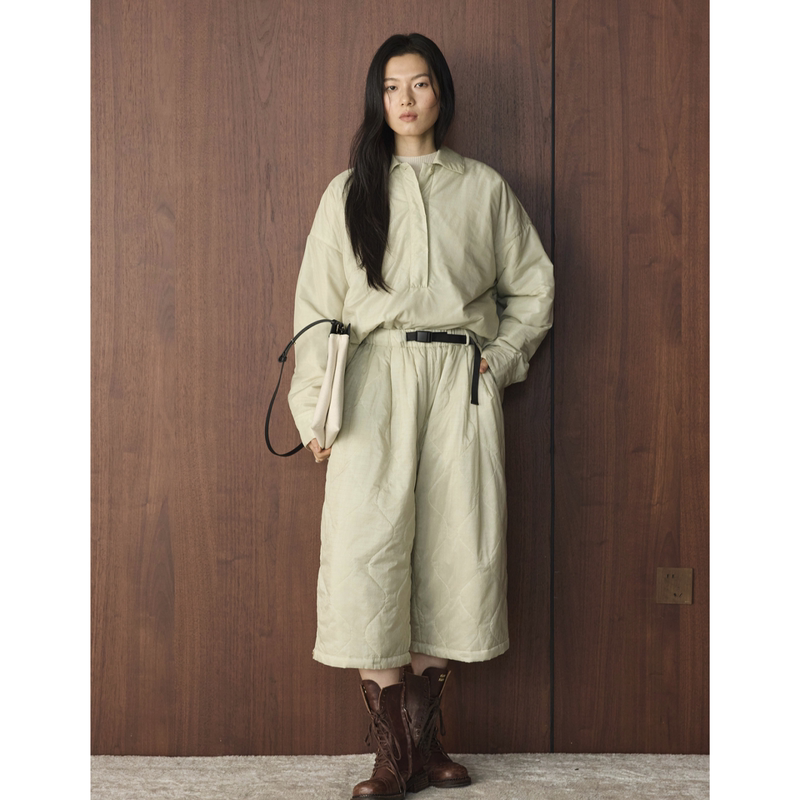 Winter New Style Japanese Simple and Fashionable Quilted Plaid Shirt Jacket + Elastic Waist Quilted Casual Pants Winter New Style Japanese Simple and Fashionable Quilted Plaid Shirt Jacket + Elastic Waist Quilted Casual Pants