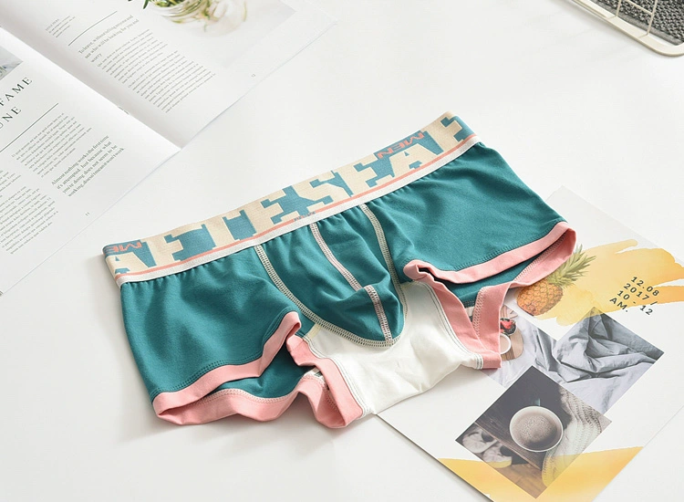 Retro cá tính đồ lót nam eo thấp thanh niên cotton boxer tóm tắt đơn giản thể thao gợi cảm đồ lót nam bốn góc thủy