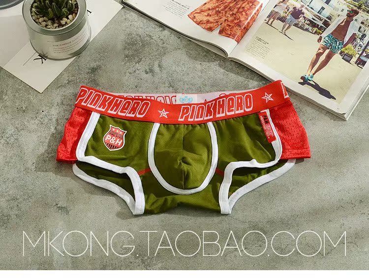 In dạ dày Thể thao Lưới Đồ lót nam Cotton tinh khiết Eo thấp Quần Boxer Cá tính Thanh niên U Convexed Bốn góc Đàn ông quan lot dep