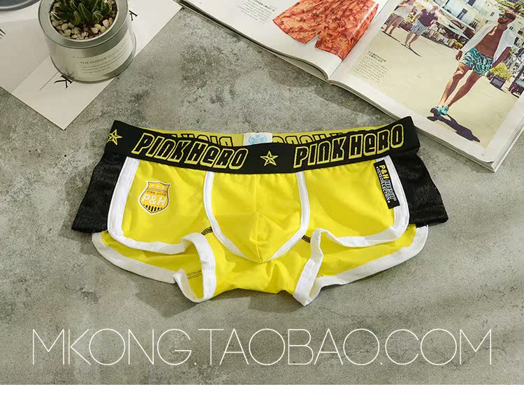 In dạ dày Thể thao Lưới Đồ lót nam Cotton tinh khiết Eo thấp Quần Boxer Cá tính Thanh niên U Convexed Bốn góc Đàn ông quan lot dep