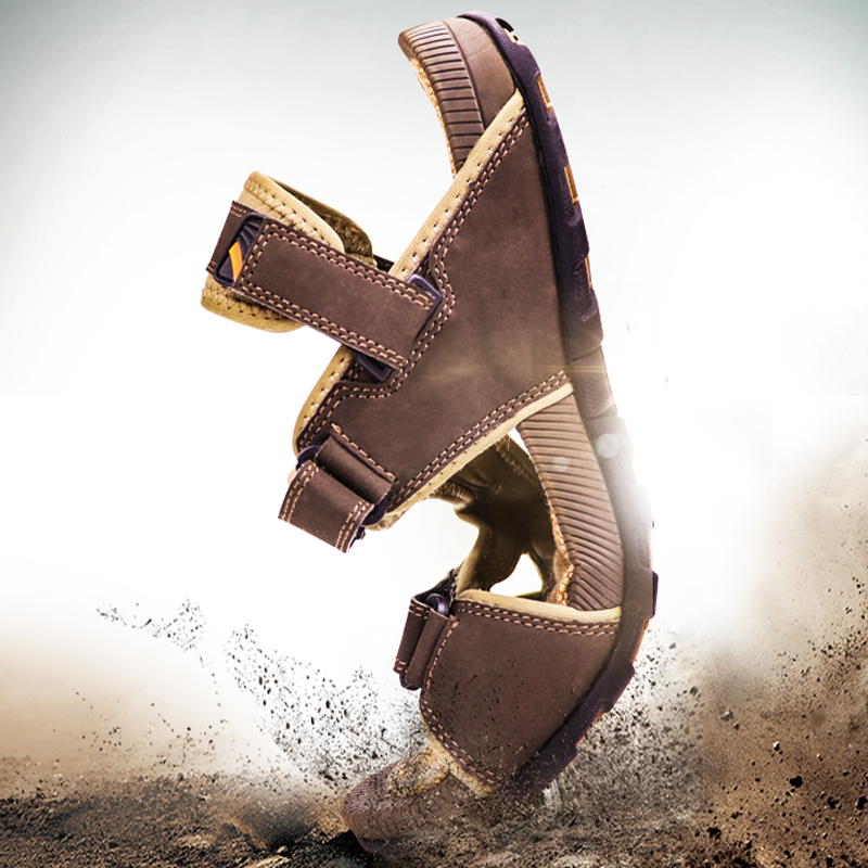 Master's Breathable Outdoor Sandal Sandals Beach Non-slip Sports Casual Soft Bottom Summer Magic Sticker Deodorant Not Covered Feet