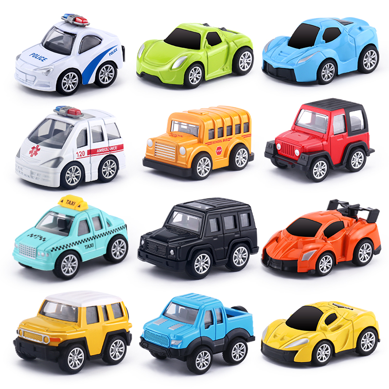 Children's toy alloy all kinds of car sets model baby bus resistant to fall inertia back force car Boy 3 years old 2