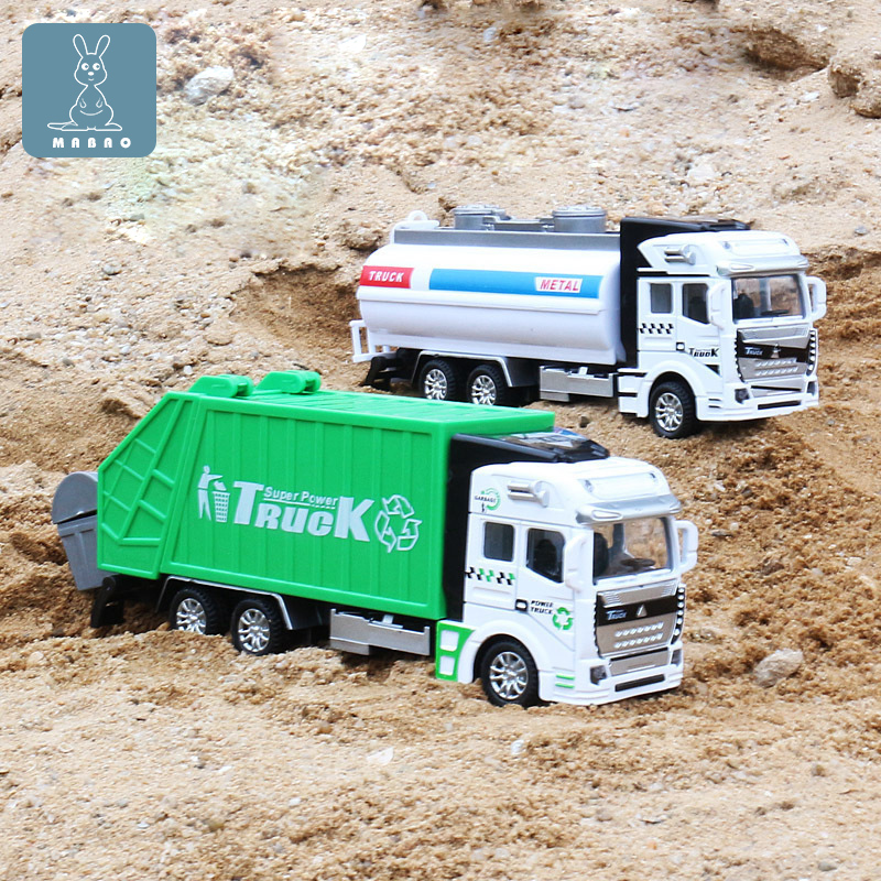 Large alloy back Force toy car Sanitation garbage truck water tank sprinkler engineering vehicle children car model boy