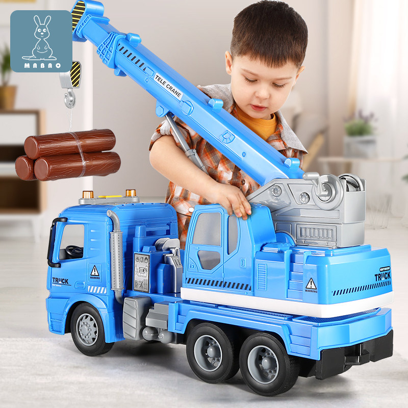Kids Big Crane Toy Truck Crane Big Crane Model Music Engineering Truck Crane Boom Truck Boy 2-6 years 3