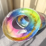 Мультяшный плавательный круг, блестки для ногтей для детей и взрослых подходит для мужчин и женщин, надувной Слинки, увеличенная толщина