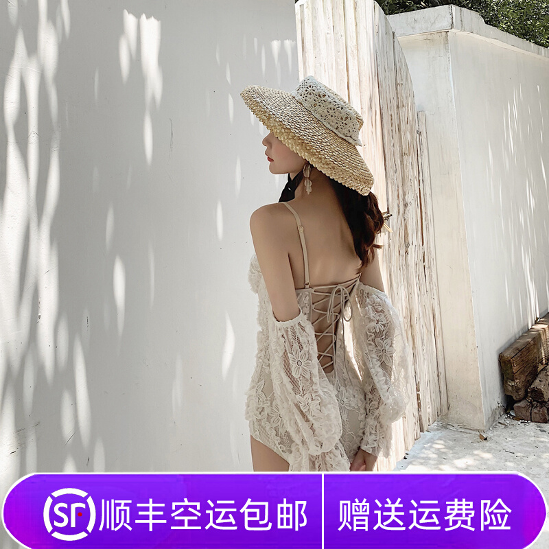 Golden Pearl swimsuit women's Charins Wind Immortals 2021 new even body sexy little chest long sleeves Slim Swimsuit