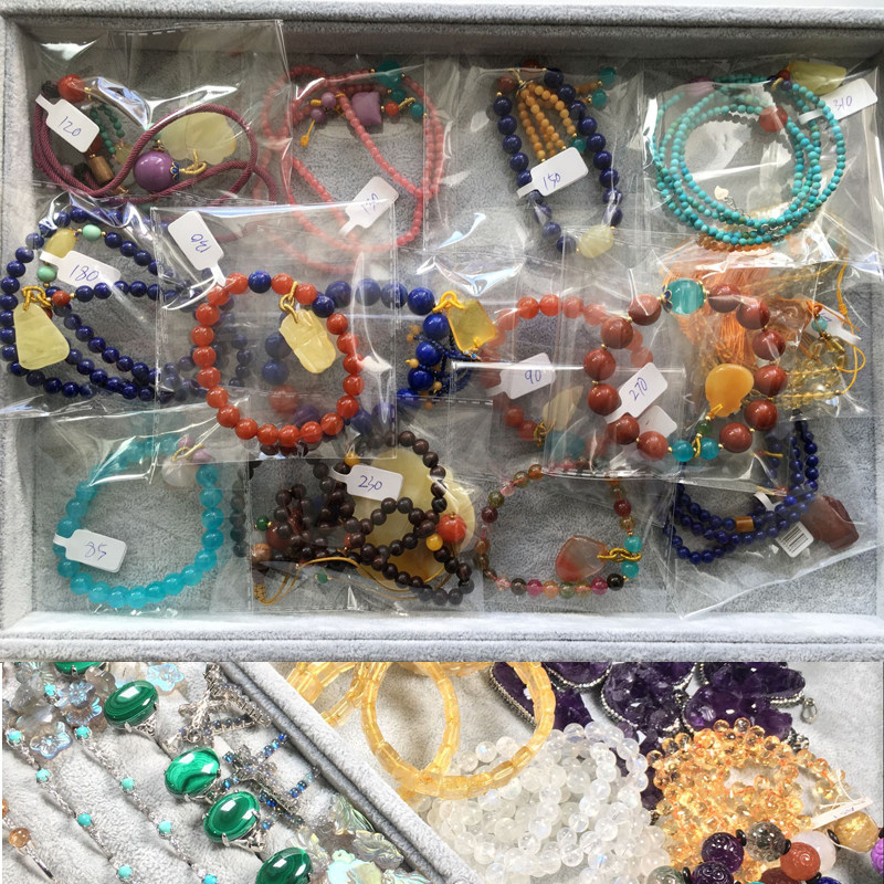 Live crystal jewelry pick up leaks live selection bracelet necklace ring earrings Men's and women's full range