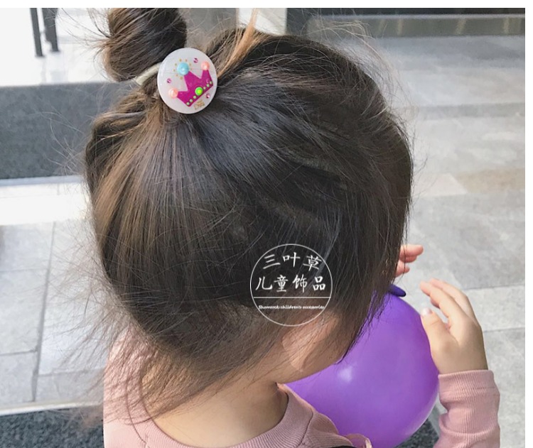 Hàn Quốc nhập khẩu phụ kiện vẽ tay phim hoạt hình phụ kiện dễ thương công chúa tóc cô gái dây buộc cô gái buộc tóc băng không làm tổn thương tóc mũ kẹp tóc đính đá