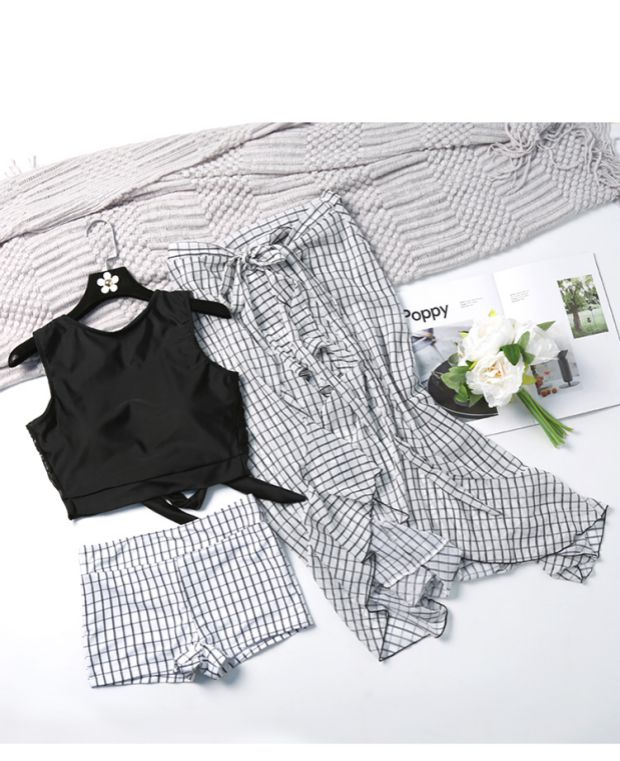 Nữ thần eo cao boyshort kỳ nghỉ cặp đôi đồ bơi ba mảnh mảnh mai phù hợp với nam bãi biển cặp đôi đồ bơi - Vài đồ bơi đồ đi biển cho cặp đôi