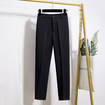 (Welfare price 49 9)2021 spring and autumn black trousers womens professional work Leisure nine small foot suit pants