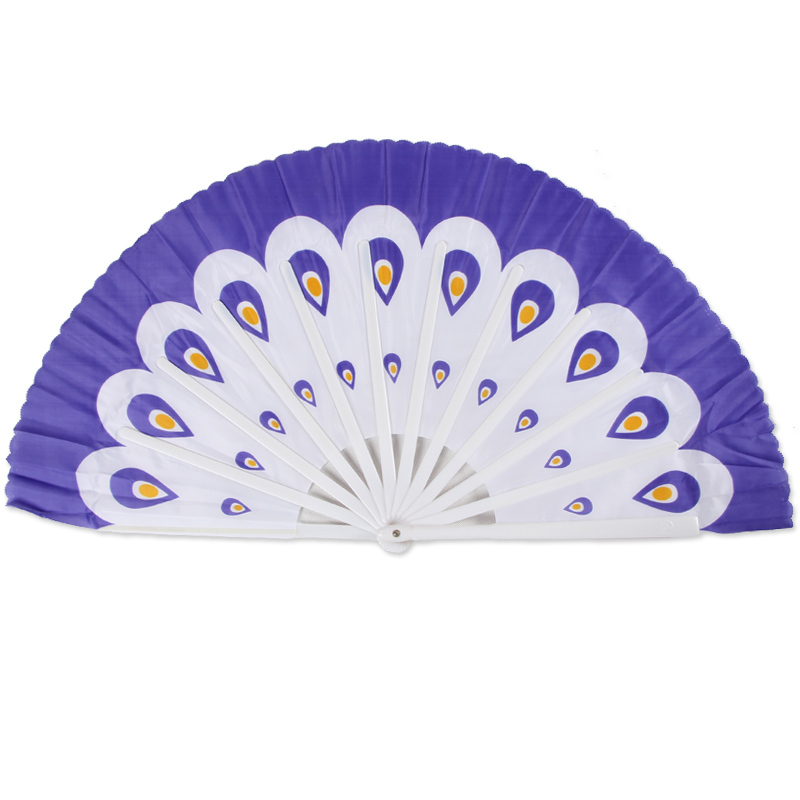 Dance fan fitness Yangge fan Standard dance fan Plastic bone peacock fan Dance fan pair of fans two