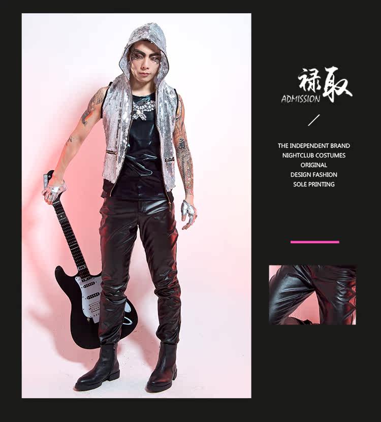 Pantalon cuir homme serré pour jeunesse - Ref 1483359 Image 14