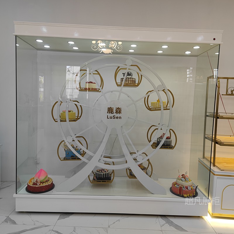 Bread cabinet sample cabinet model cabinet cake cabinet multi-layer shelf glass shelf wrought iron display cabinet high cabinet model showcase