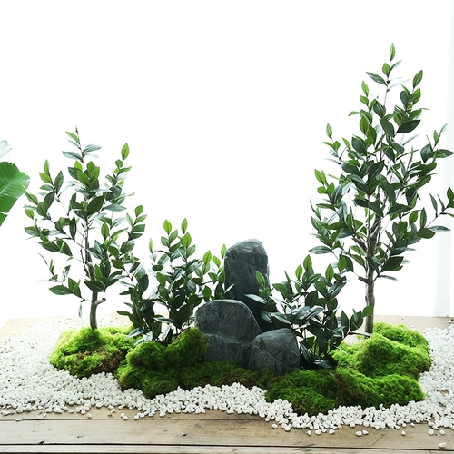 Имитация зеленого растения в ландшафтном дизайне, мох с плоским дном, витрина магазина, угловая ландшафтная планировка лестницы, подбор материала из зеленых листьев