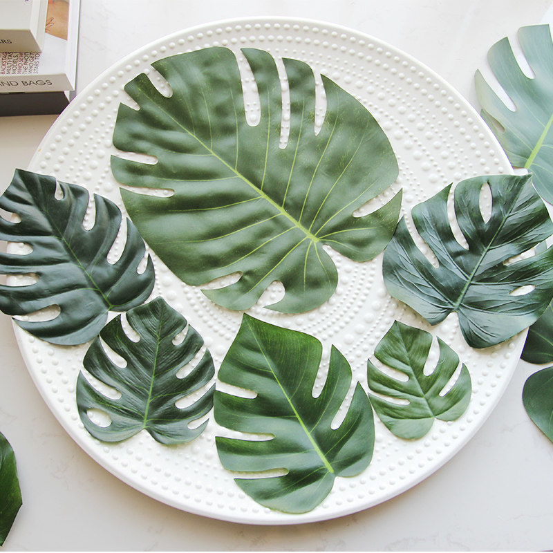 ins Nordic turtle leaf simulation false leaf decoration Kindergarten can stick to the wall Creative leaves Green leaf wall decoration