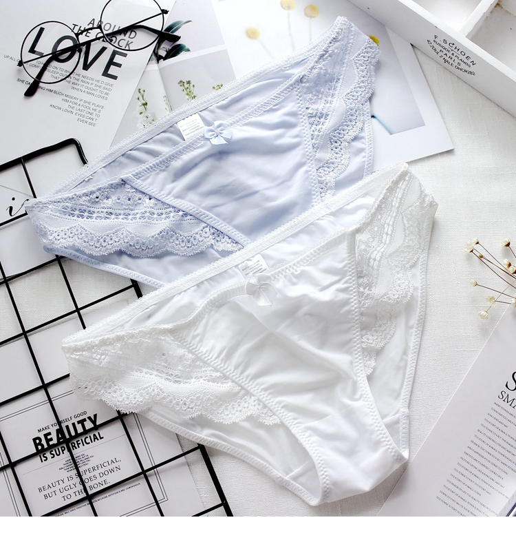 Chất lượng lụa trượt băng lụa nhẹ đồ lót phụ nữ cảm giác của lưới vi trong suốt ren tam giác của phụ nữ đồ lót cotton thoải mái đồ lót