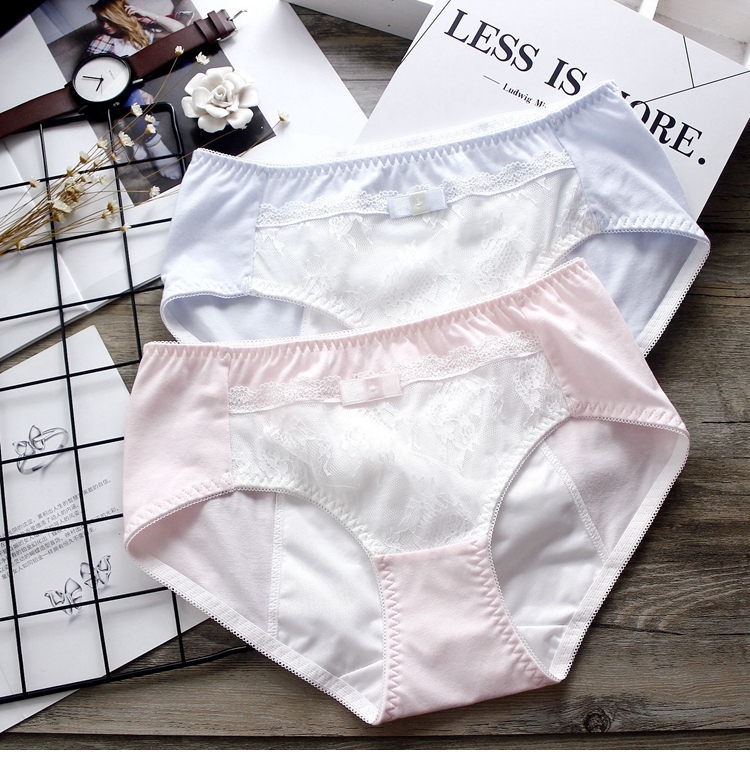 2 nhóm Quần cotton sinh lý ban đêm có ren trắng ở thắt lưng túi hông giả bên hông rò rỉ kinh nguyệt quần lót bé gái