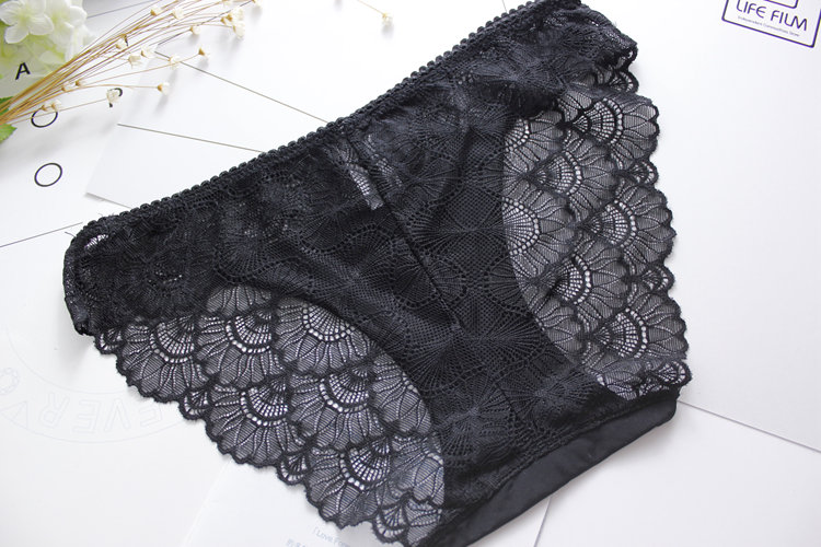 Bộ sưu tập mô hình 捡 宝 ~ Đồ lót nữ cotton gợi cảm trong suốt bên ren lưới trong suốt tóm tắt nữ tam giác quần xì nữ
