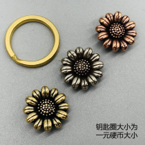 Dongguan Broken Copper Pure Copper Sun Flowers Brass Petals cloth Buttoned Bags Leather Accessories With Five Gold Accessories Small Decorative Buttons 19mm