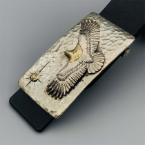 Dongguan Broken Copper Bicolor Large Eagle Belt Buckle Day Series High Bridge Style White Brass Band Buckle DIY Belt Accessories Plate Buckle Head