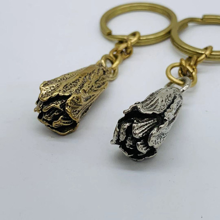 Dongguan Breaking Copper Pure Brass Cabbage Pendant 100 Property key buckle pendant brass white bronze necklace pendant handmade accessory man-Taobao