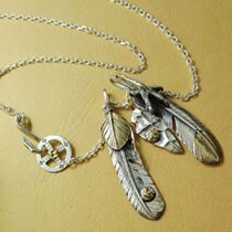 Broken Bronze Gg 925 Pure Silver Days Series High Bridge Style Feather Necklace men and women sweaters chain