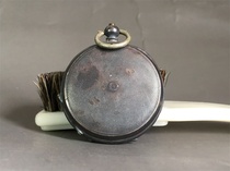 Black lacquered silver coated late Qing Dynasty and the Republic of China Western silver pocket watch case with door open old objects clocks silverware antiques miscellaneous fidelity
