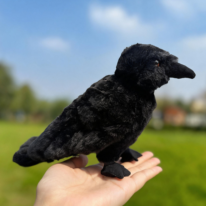 Simulated Crow Plush Toy, Raven Doll, Animal, Bird with Aluminum Wire Legs That Can Stand on the Table Simulated Crow Plush Toy, Raven Doll, Animal, Bird with Aluminum Wire Legs That Can Stand on the Table