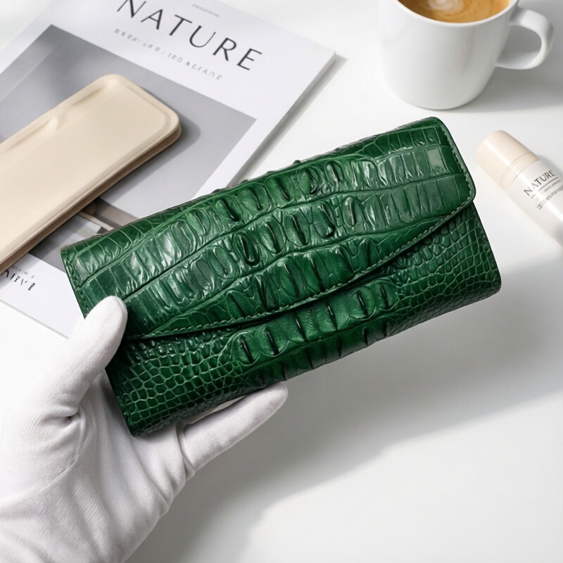 Imported Crocodile Leather Clutch Genuine Leather Large Capacity Multi-Card Slot Wallet New Fashion Clutch Long Style 70% off Wallet