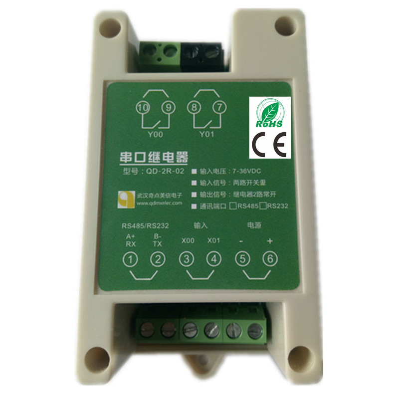 Omron relay Serial port communication controller 2 road IO card RS232 485 modbus VB case