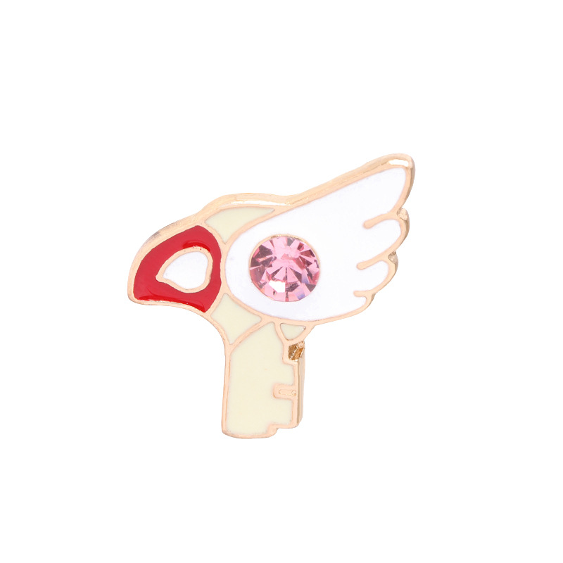 Anime Variety Sakura Trâm Magic Kakolo Girl Sakura Star Stick Bird Head Sticker Diamond Trâm Pin Phụ kiện - Trâm cài huy hiệu cài áo