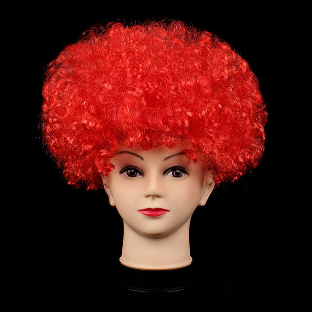 wig ພັດລົມຂະຫນາດໃຫຍ່ afro clown headgear ການປະຕິບັດ props clown wig ຜົມຊຸດ afro ຜົມ curly ໄດ້ຕະຫຼອດ