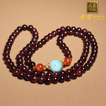 Dialect Fangju Leak Boutique Grade Wearable Ice Transparent Purple Teeth Black Garnet 6mm Multi-circle Green Pine Bracelet A2