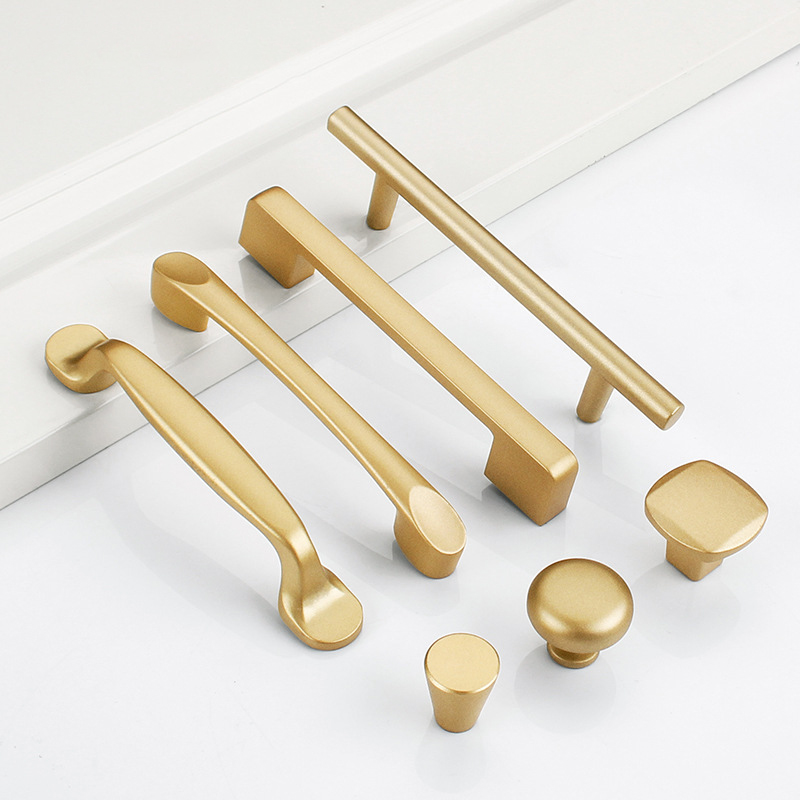 Nordic Light Lavish Golden Overall Cupboard Shoe Cabinet Door Handle Modern Minimalist Solid clothes Drawers Handle
