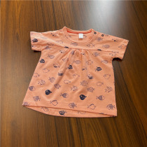 Girl baby baby cotton Lycra cotton elastic short sleeve T-shirt base shirt 18-24 months