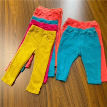 Japanese baby full cotton thread soft elastic outer wear casual pants 70-80 yard clearance treatment