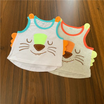 Childrens all-cotton slim cartoon vest Summer with sleeveless vest soft for 100 yards