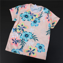 Children and girls cotton colorful floral short-sleeved base shirt T-shirt 3-7 years old clearance treatment