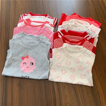 Climbing No. 8 girls baby baby cotton long sleeve triangle climbing clothes 66-90 yards