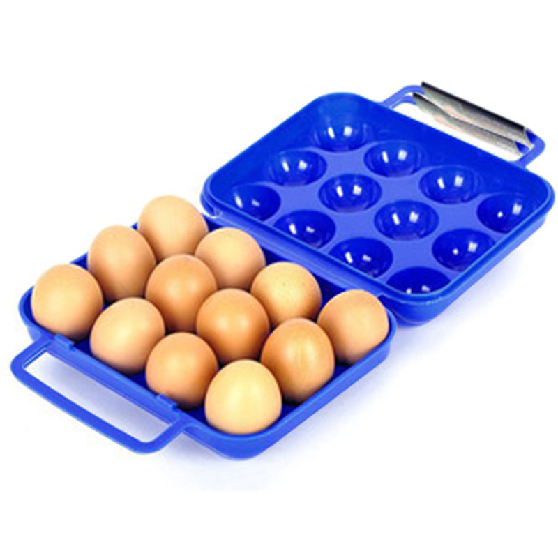 Outdoor camping egg box 12-pack handle carrying egg box Anti-crushing PP egg clip portable