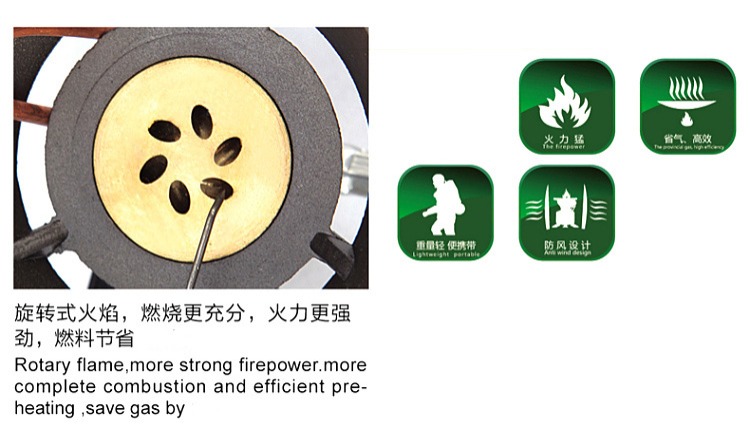 Bếp ngoài trời cắm trại thiết bị cầm tay bếp gas gió đặt bếp hoang dã bếp lò BRS-11 - Bếp lò / bộ đồ ăn / đồ nướng dã ngoại lò nướng ngoài trời