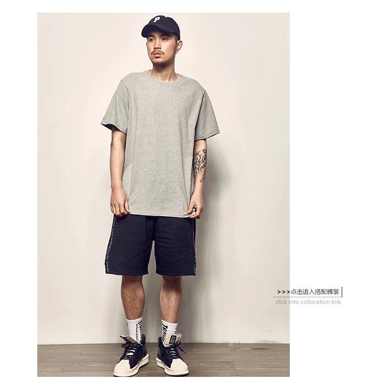 Đường nam mùa hè New American Casual Màu rắn Áo thun ngắn tay Áo sơ mi nam Joker hợp thời trang Vòng cổ cotton TEE áo thun polo