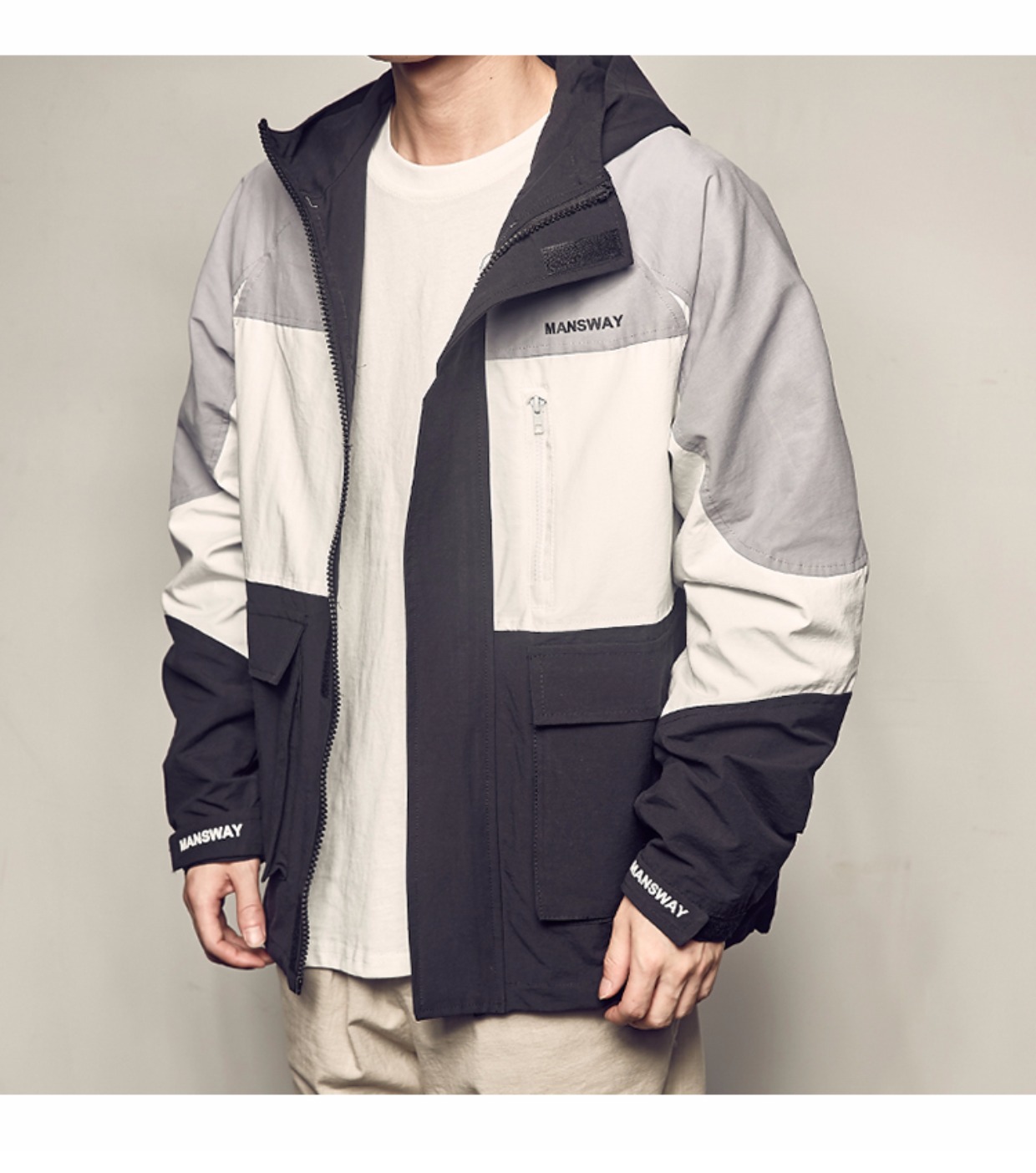 Áo khoác nam nam mùa thu American Colorblock Mũ bảo hiểm lao động Áo khoác nam Ins Ins Siêu xu hướng Xu hướng Áo khoác nam - Áo khoác đôi áo khoác đôi nam nữ