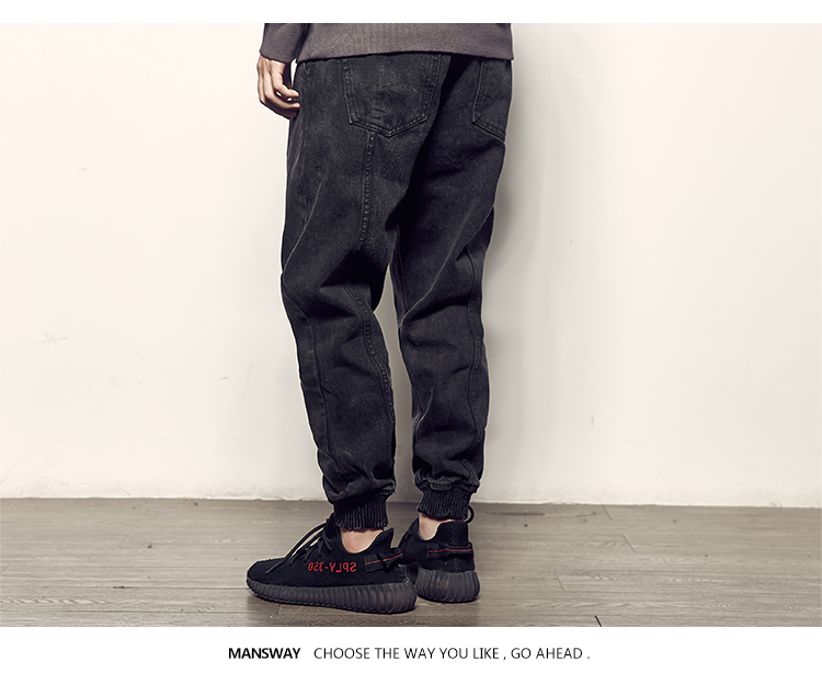 Đường dành cho nam 2017 Mùa thu mới của Nhật Bản Retro Old Jeans Jeans Quần dài nam Hàn Quốc quần bò nam