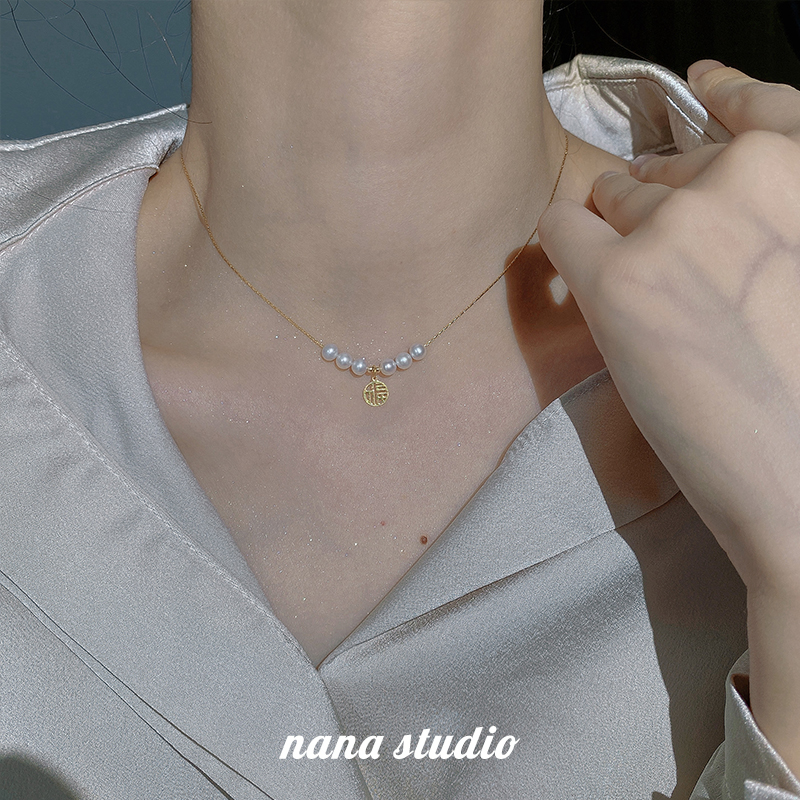 New Product Fuk Brand Pearl Necklace Niche Design